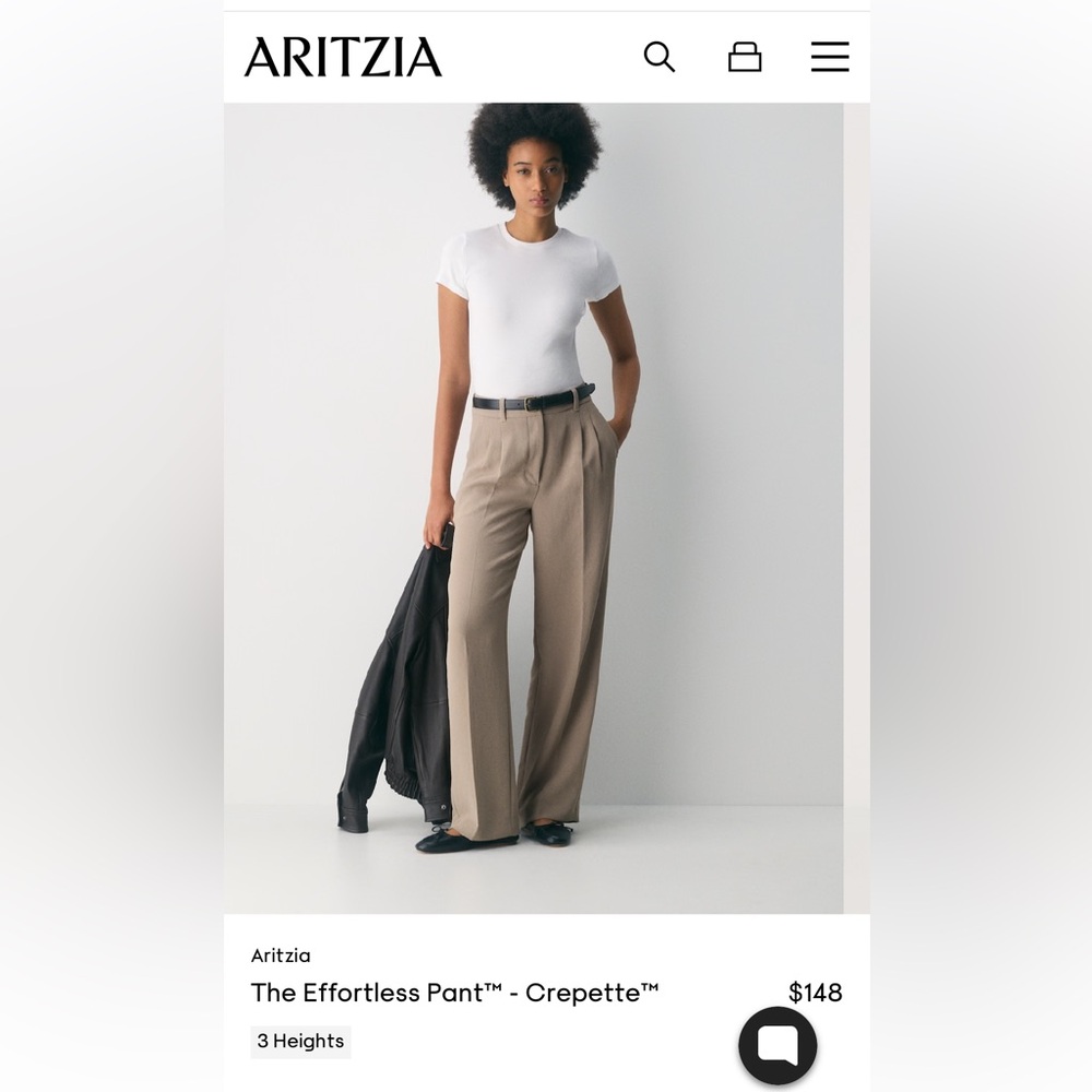 Aritzia TALL Effortless Pant in Taupe Crepette